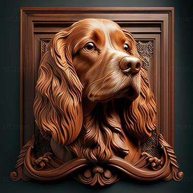 3D model French Spaniel dog (STL)